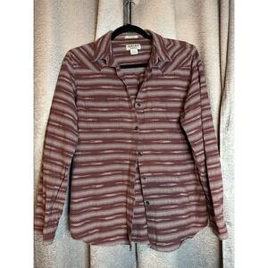 Ariat Real Relaxed Size Medium Billie Jean Full Button Long Sleeve Collared Top